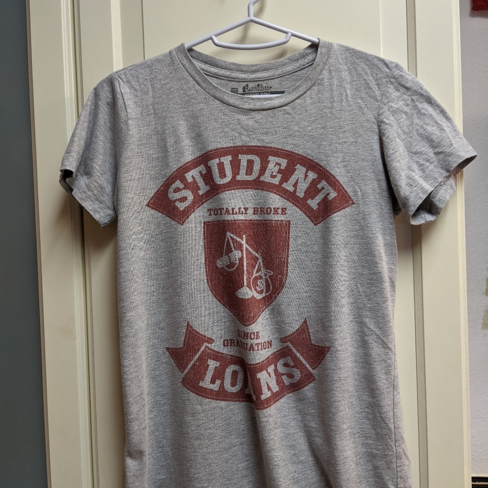 Gray student loan Tee